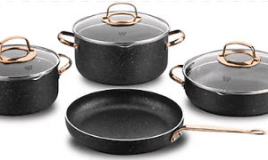 KORKMAZ A1372 ROSA GOLD SET TENGJERE 7PCS GRANIT